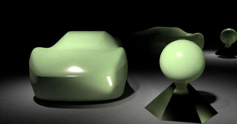 Simulation of the car paint with over sampling resolution.