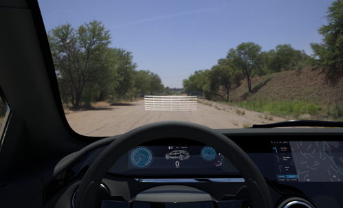 HUD simulation sunny condition in country side